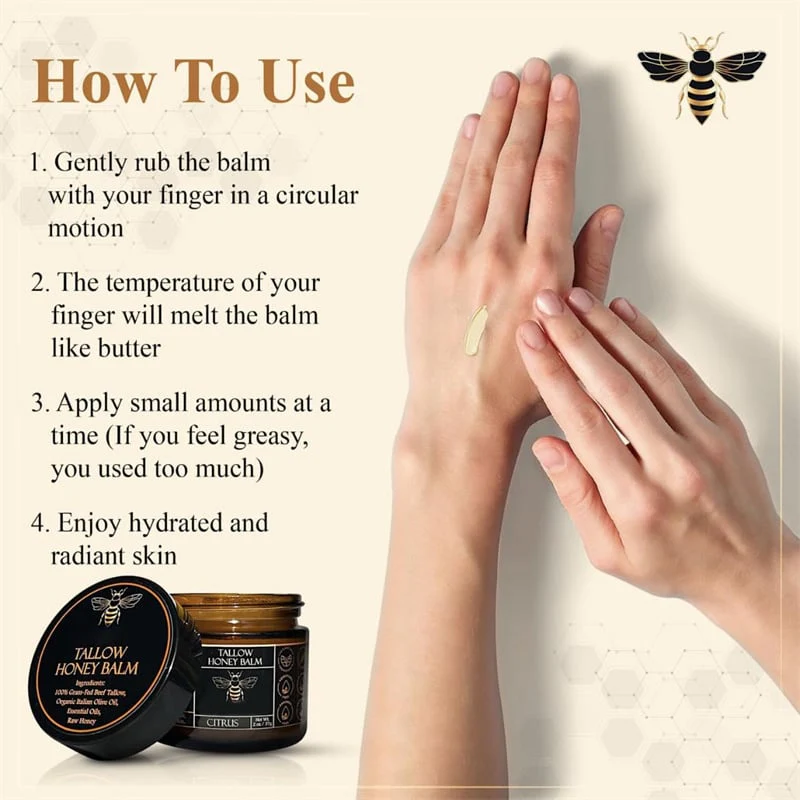 💖Beef Tallow Beeswax and Honey Face Moisturizer - Image 7