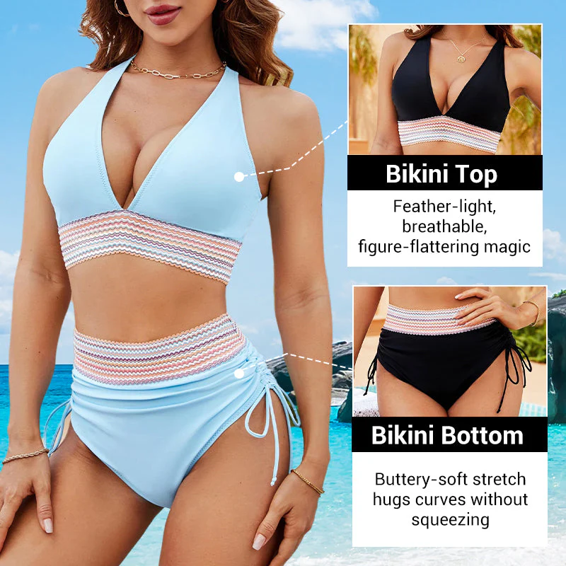 🔥🔥2025 New Type 49% OFF💥👙Tummy Control Color Block Bikini Set - Image 2
