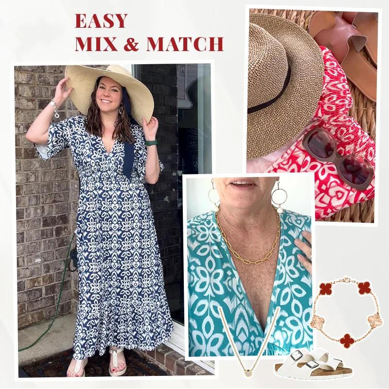 🔥Hot Sale - 49% OFF🔥Bohemian casual print V-neck waist wrap long dress - Image 3