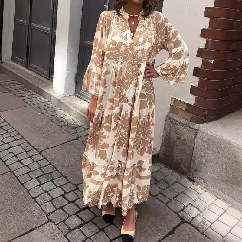 🌷Mother's Day Hot Sale 50% OFF🌸 Bohemian printed V-Neck maxi dress - Image 2