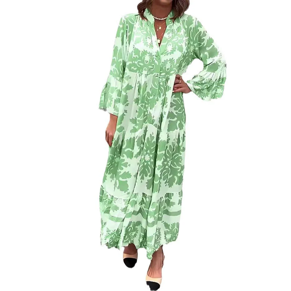 🌷Mother's Day Hot Sale 50% OFF🌸 Bohemian printed V-Neck maxi dress - Image 6