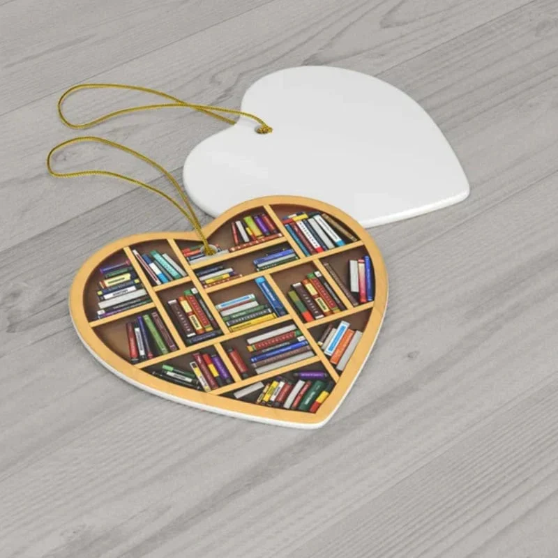 📚Christmas Sale 49% Off📖Book Lovers Heart Ornament - Image 3