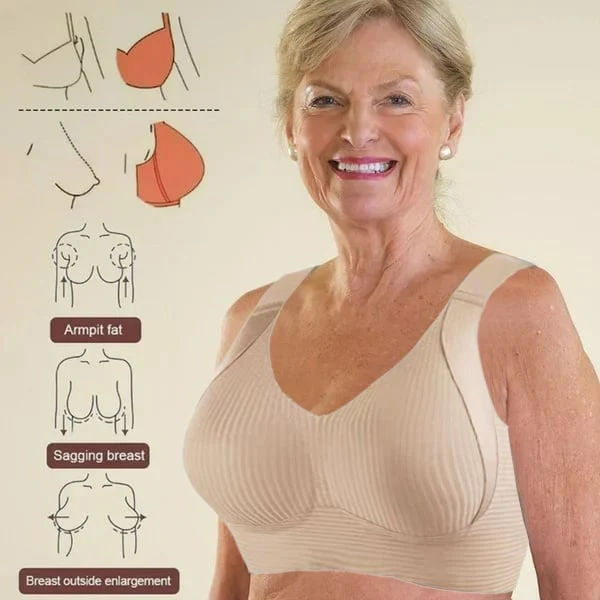 🎁Last Day Buy 1 Get 3 Packs🔥Each Only £4.99💕Women's Ribbed Push Up Adjustable Wireless Bra - Image 2