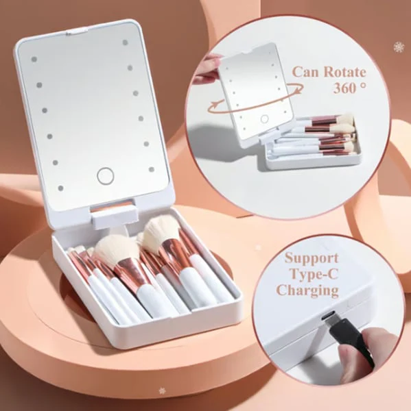 💖Year-End Promotion 49% OFF💖Travel Makeup Brush Set  with LED light - Image 11