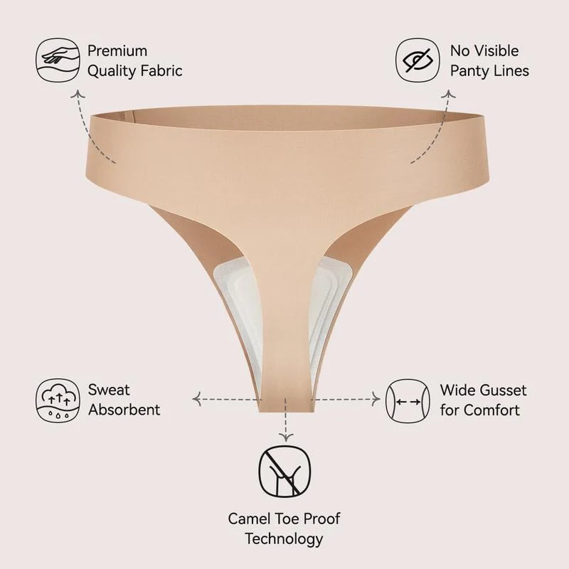 Camel Toe Cover Thongs for Women - G-String, Seamless Design, Basic Fit, Machine Washable, Comfortable Underwear - Image 2