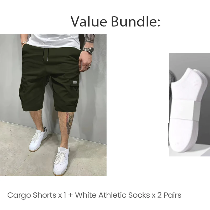 ⭐ Limited Time Deal -£12.99!!🏆Men's Casual Cargo Shorts with Drawstring Waist - Image 23