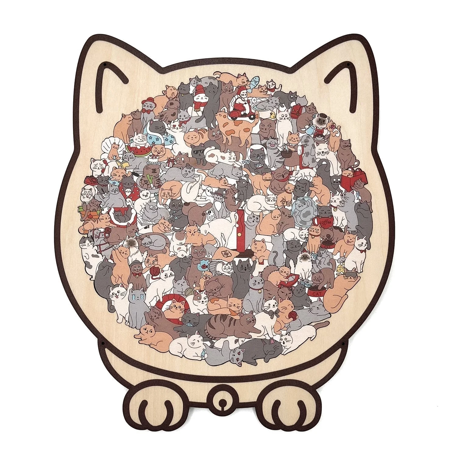 🎁Christmas Sale 49% OFF🎅135-Piece Morandi-Colored Cat Shaped Wooden Jigsaw Puzzle - Image 7