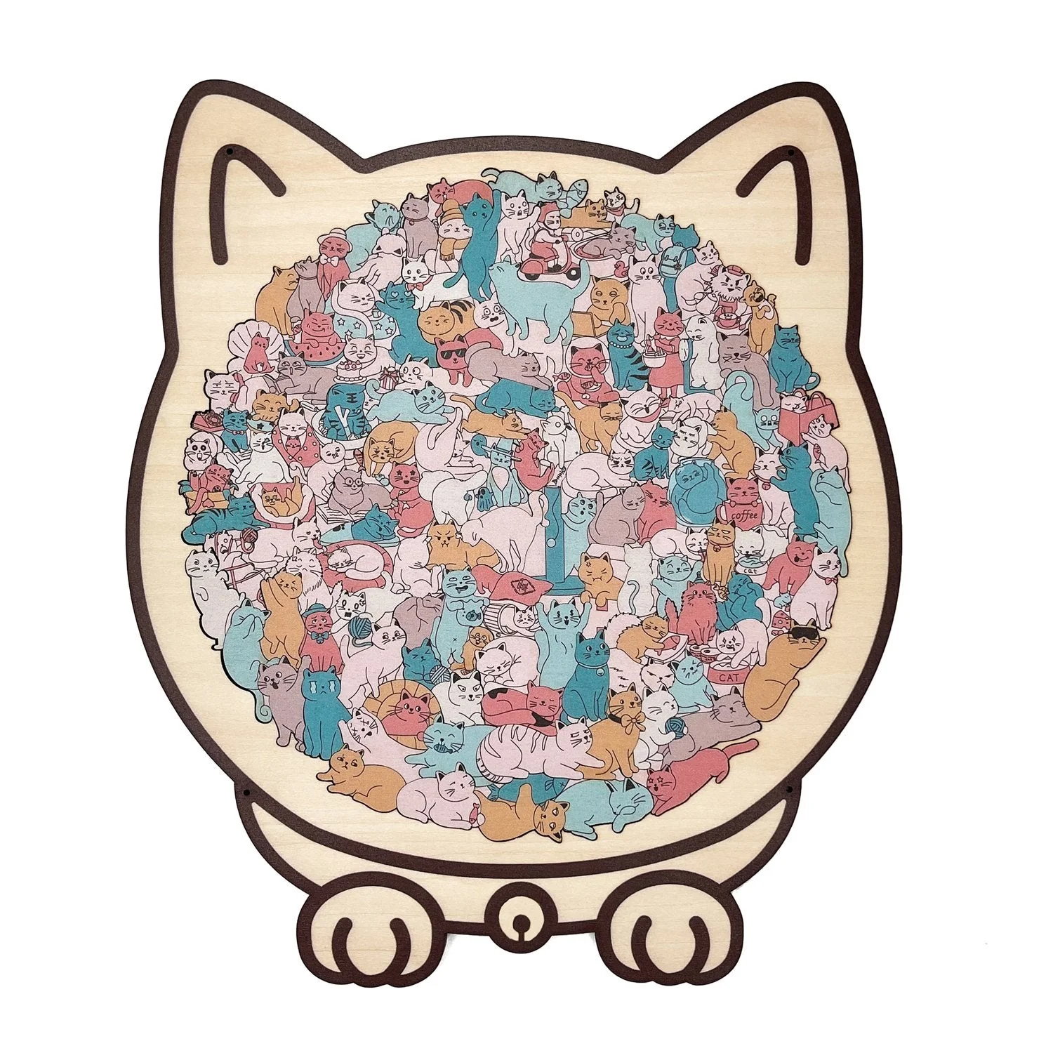 🎁Christmas Sale 49% OFF🎅135-Piece Morandi-Colored Cat Shaped Wooden Jigsaw Puzzle - Image 9