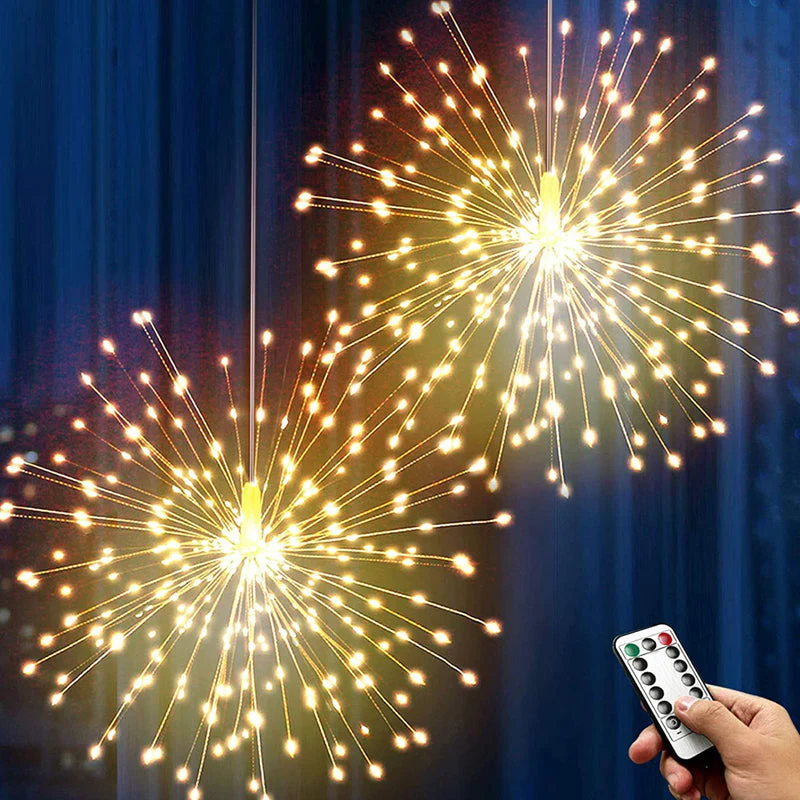 Solar Powered Hanging Fireworks Lights, Smart LED Copper Wire String Lights, Adjustable 8 Modes Flashing, Outdoor Garden Decorations, Outdoor Garden Lighting - Image 7