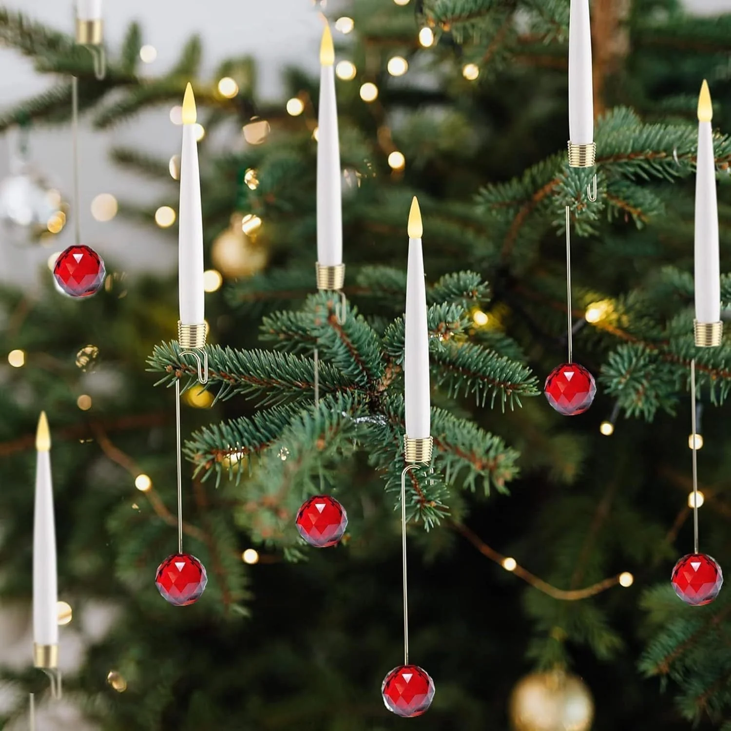 🎁Early Christmas Promotion - 50% OFF🎄Christmas Tree Led Candles with Clear Crystal Ball Hook - Image 10