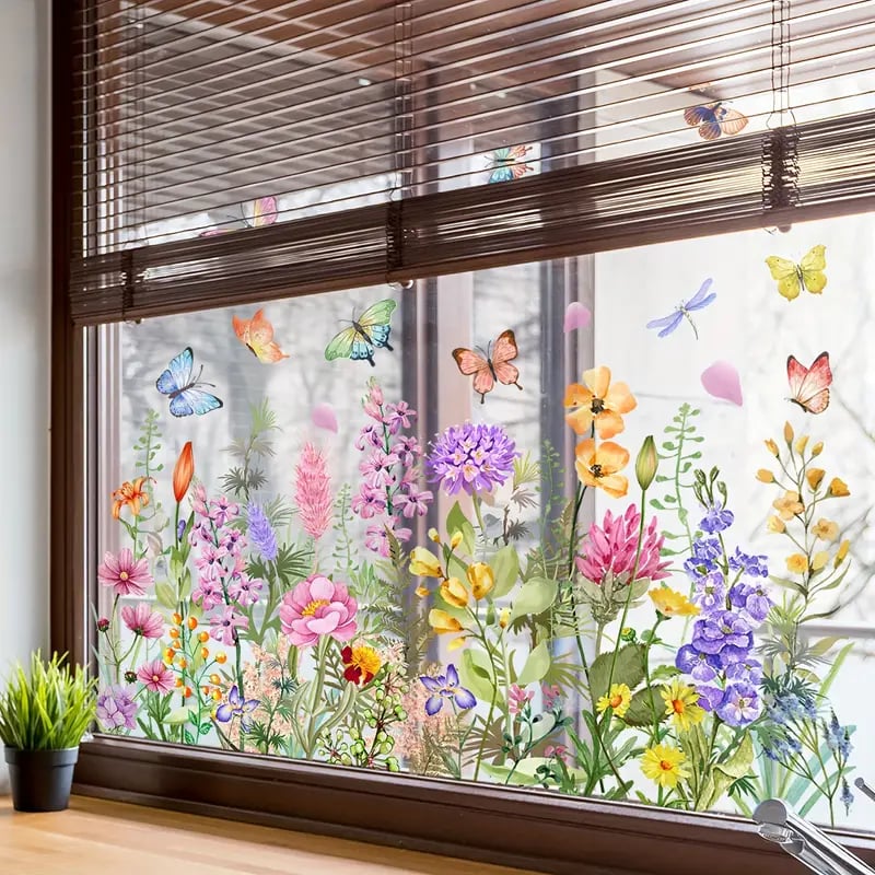 💐Colorful Floral Bouquet Window Sticker🖼️(Cut to size freely) - Image 2