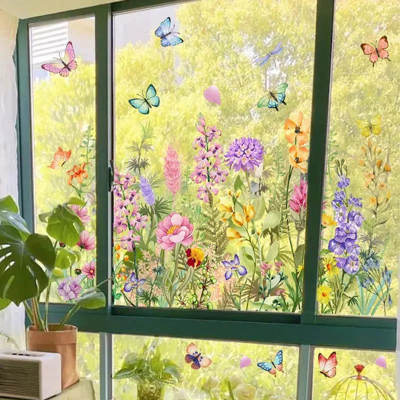 💐Colorful Floral Bouquet Window Sticker🖼️(Cut to size freely) - Image 6