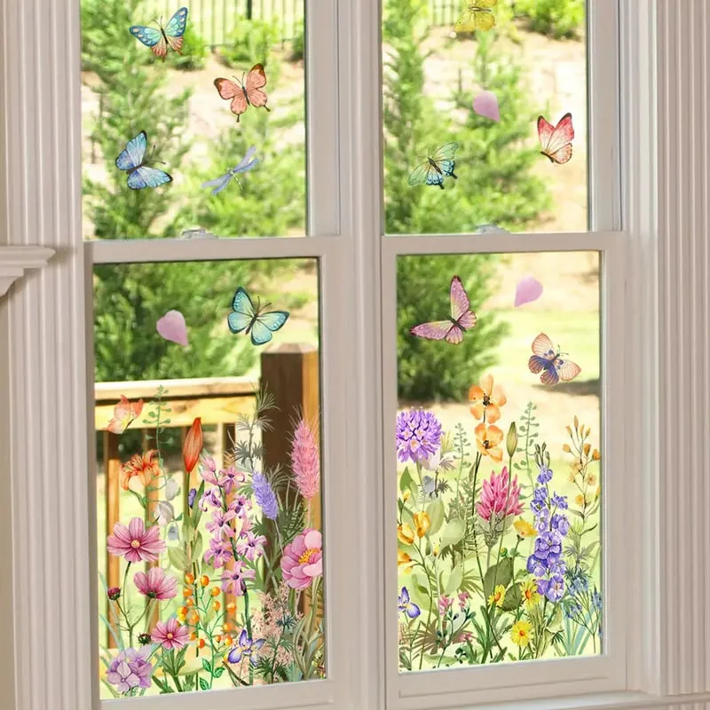 💐Colorful Floral Bouquet Window Sticker🖼️(Cut to size freely) - Image 8