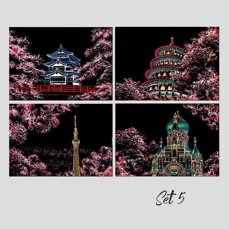 🎅Christmas Gift idea 49%OFF🎁4pcs Creative Scratch Paintings Set with Tool - Image 13