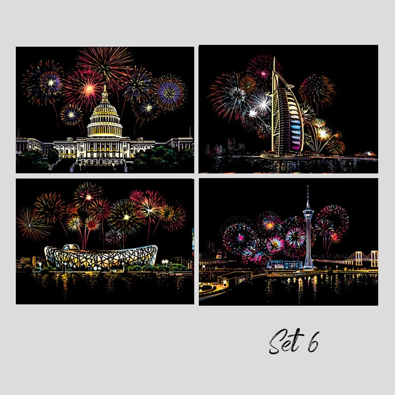 🎅Christmas Gift idea 49%OFF🎁4pcs Creative Scratch Paintings Set with Tool - Image 14