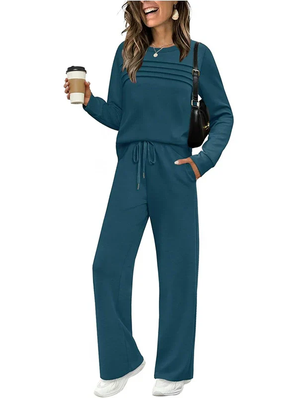 🎁2026 New Arrivals 60% OFF💥Women's Crew Neck Top & Drawstring Pants Set - Image 13