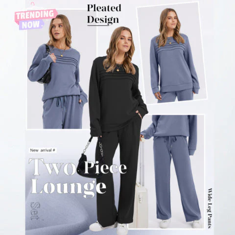 🎁2026 New Arrivals 60% OFF💥Women's Crew Neck Top & Drawstring Pants Set - Image 2