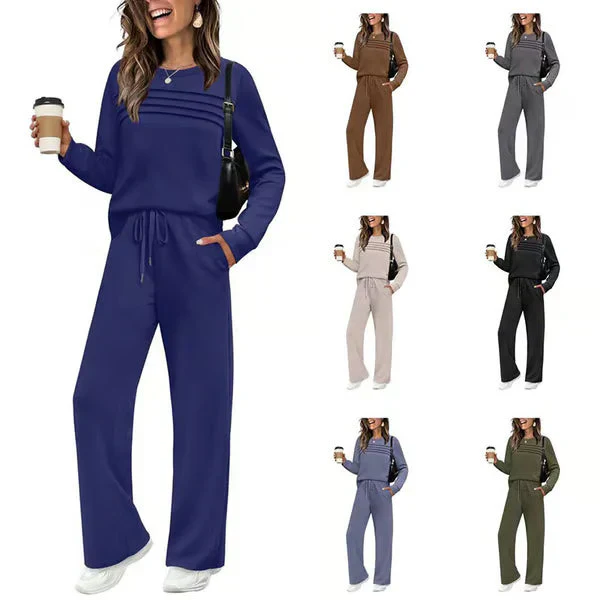🎁2026 New Arrivals 60% OFF💥Women's Crew Neck Top & Drawstring Pants Set - Image 3