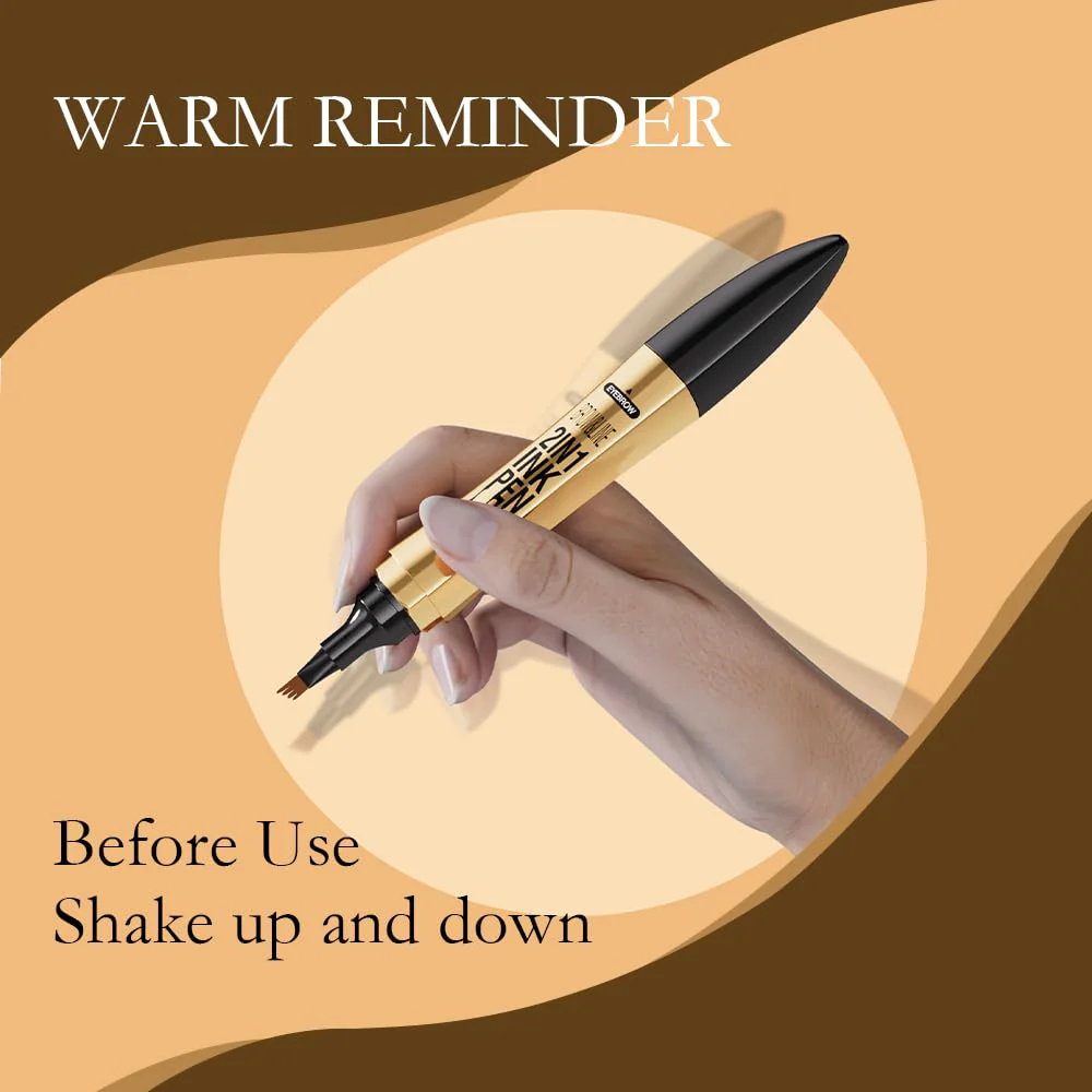 2-in-1 Waterproof Magic 4-fork Eyebrow Pen & Eyeliner - Image 11