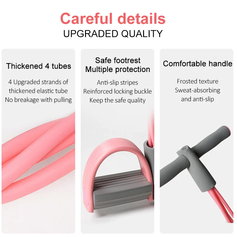 🎁Limited Time 50% Off⏳21 Fitness Resistance Bands-4 Tube Pedal Ankle Puller💧 - Image 4