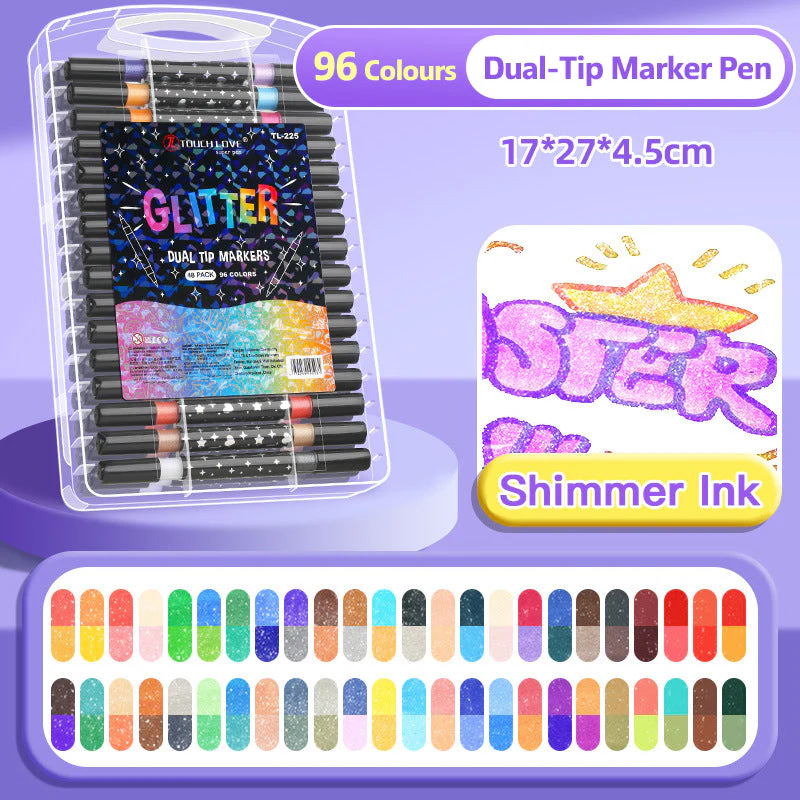 ⏳THE WEEK'S SPECIAL PRICE ￡7.99!!✨🎁Dual-Tip Glitter Marker Pen - Image 4