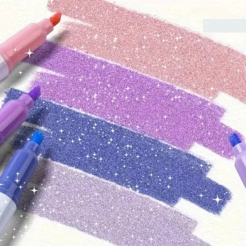 ⏳THE WEEK'S SPECIAL PRICE ￡7.99!!✨🎁Dual-Tip Glitter Marker Pen - Image 5