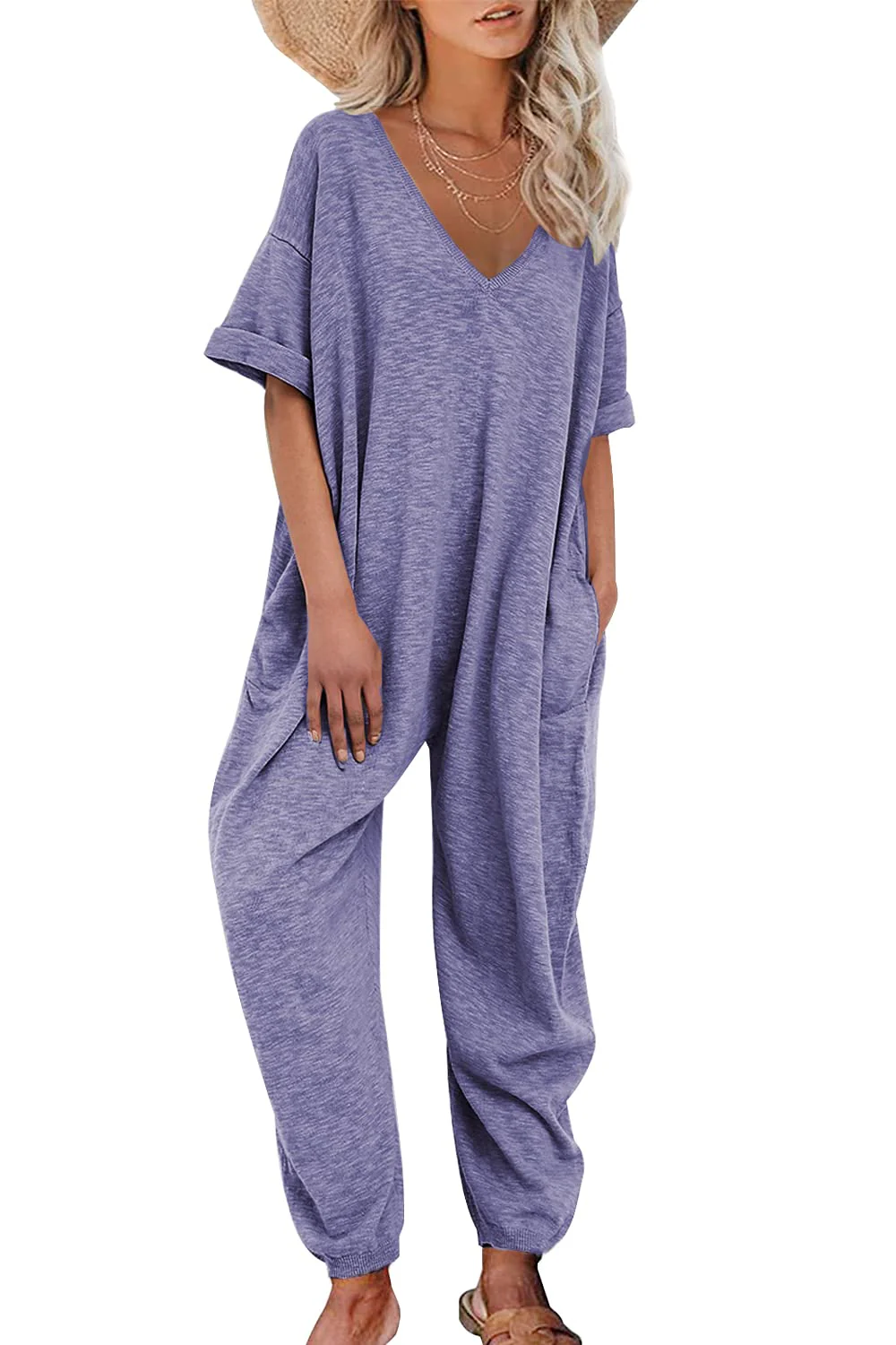 🌹FREE SHIPPING🌹Women's Solid Color Ultra-loose Jumpsuit Overalls - Image 12