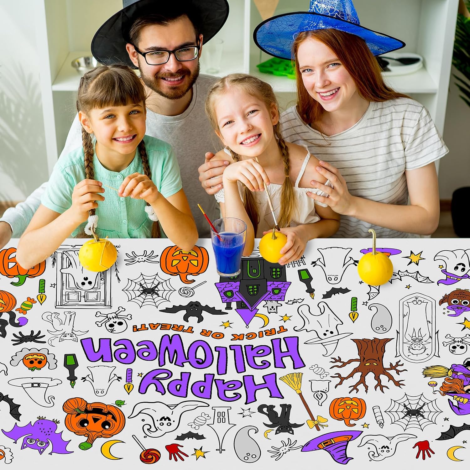 🎃👻LAST DAY PROMOTION - 50%OFF 💜🎁Halloween Coloring Table Cloth - Image 4