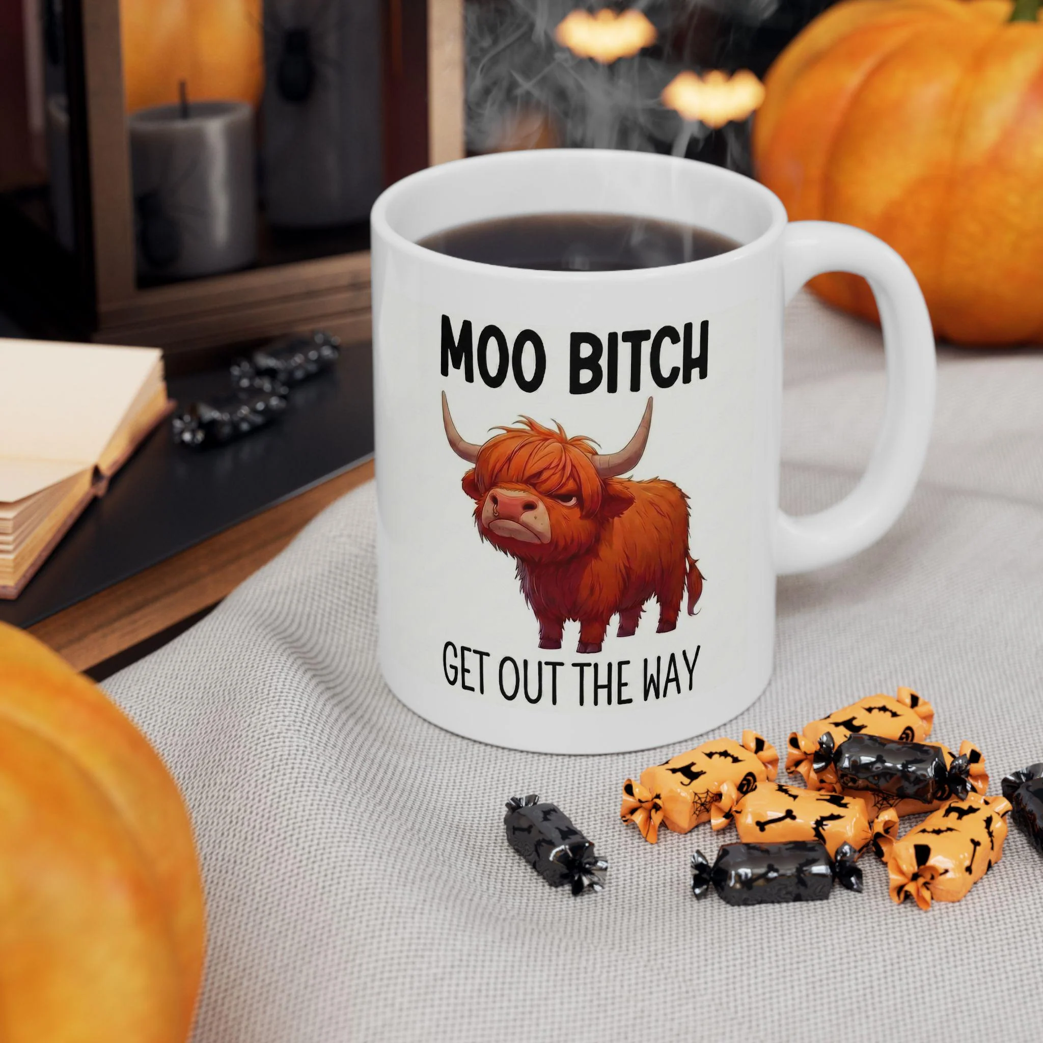 🔥LAST DAY SALE 50% OFF!!🏆Flash Sale⚡ 50K+ SOLD! Almost Gone💥Moo Bitch Get Out The Way Highland Cow Mug - Image 4