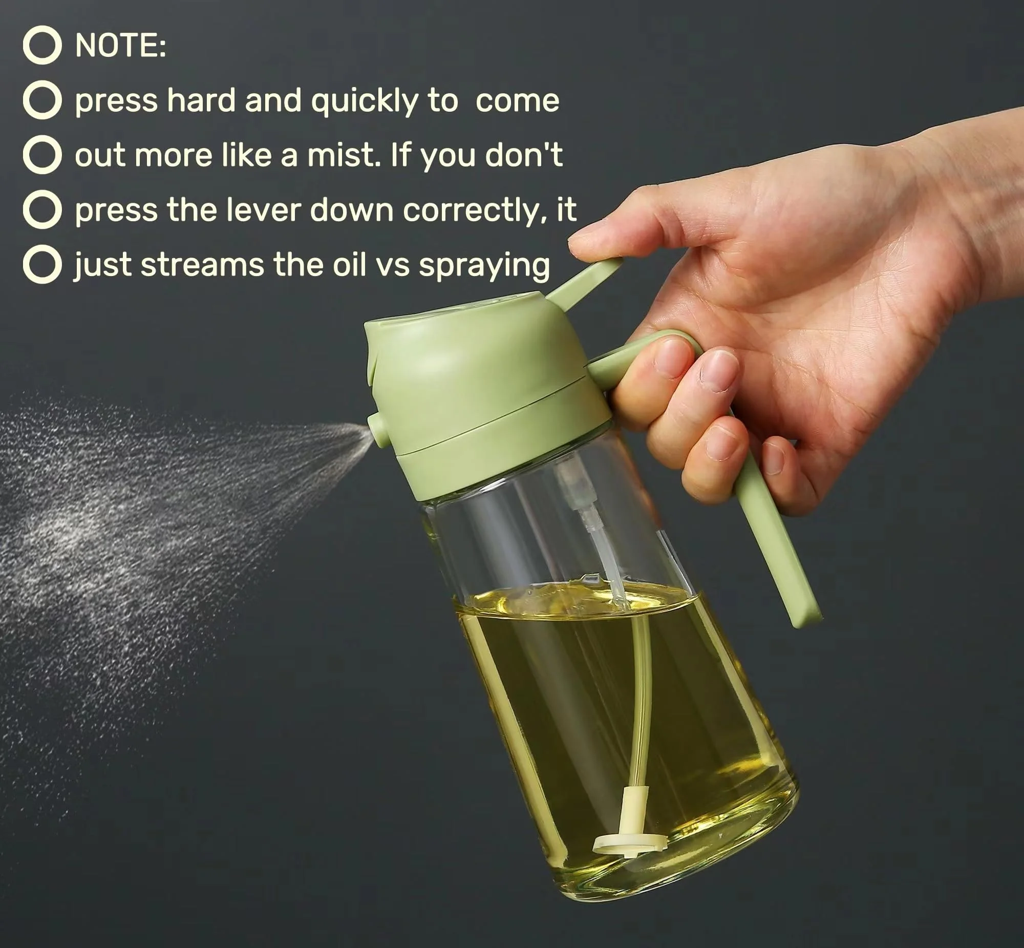 💕BUY 1 GET 1 FREE💕2 in 1 Glass Oil Sprayer & Dispenser - Image 5