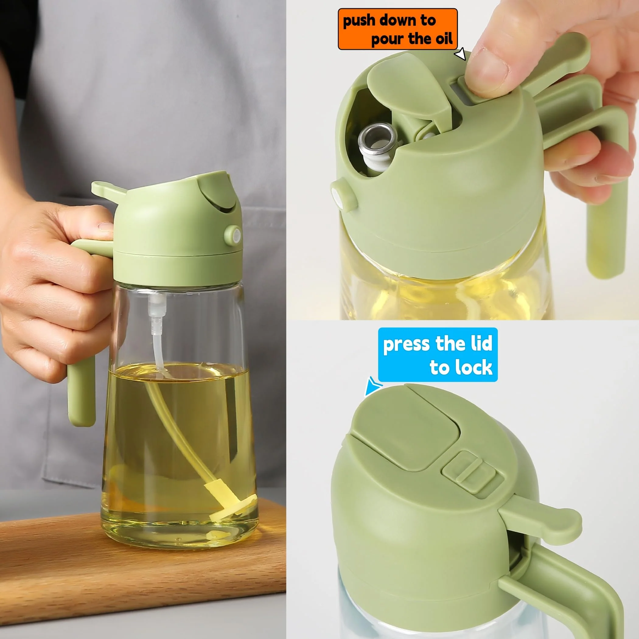 💕BUY 1 GET 1 FREE💕2 in 1 Glass Oil Sprayer & Dispenser - Image 9
