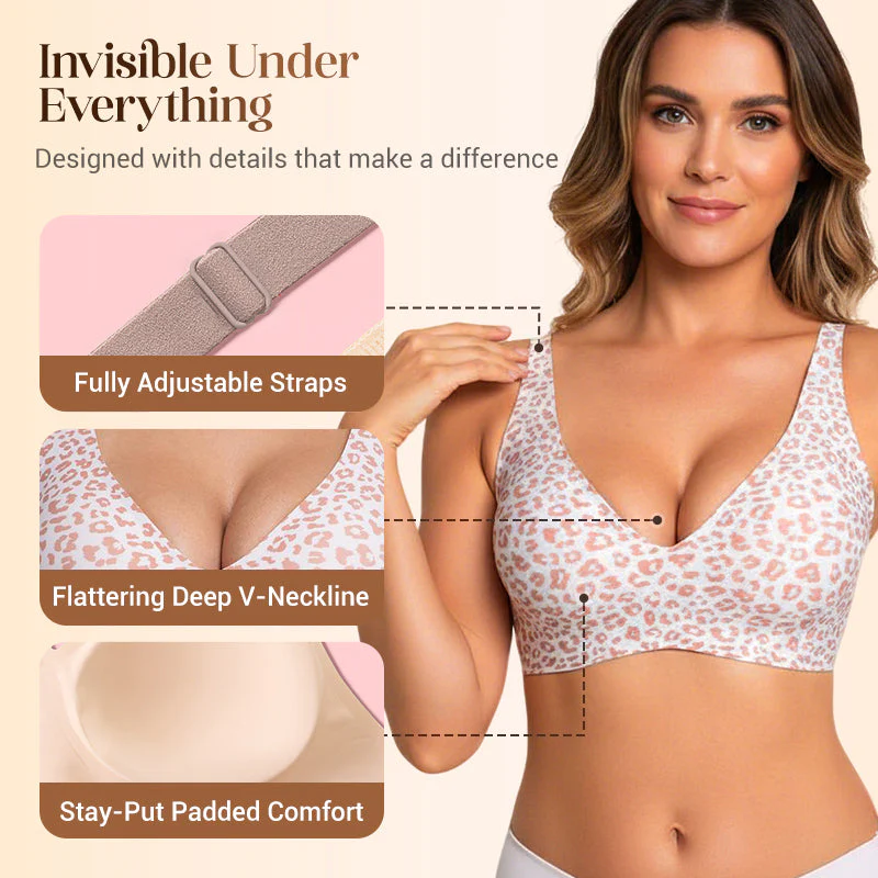 💖LAST DAY SALE 50% OFF💕Womens Comfortable Wireless Bralettes Seamless Deep V Everyday Bra - Image 4