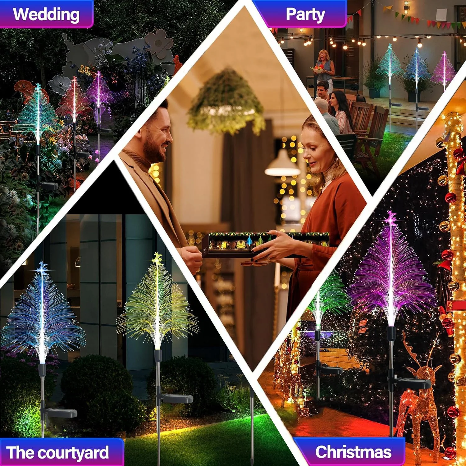 🎅Christmas Hot Sale 50%OFF 🤩🎄7 Color Changing Solar Christmas Trees Lights - Image 2