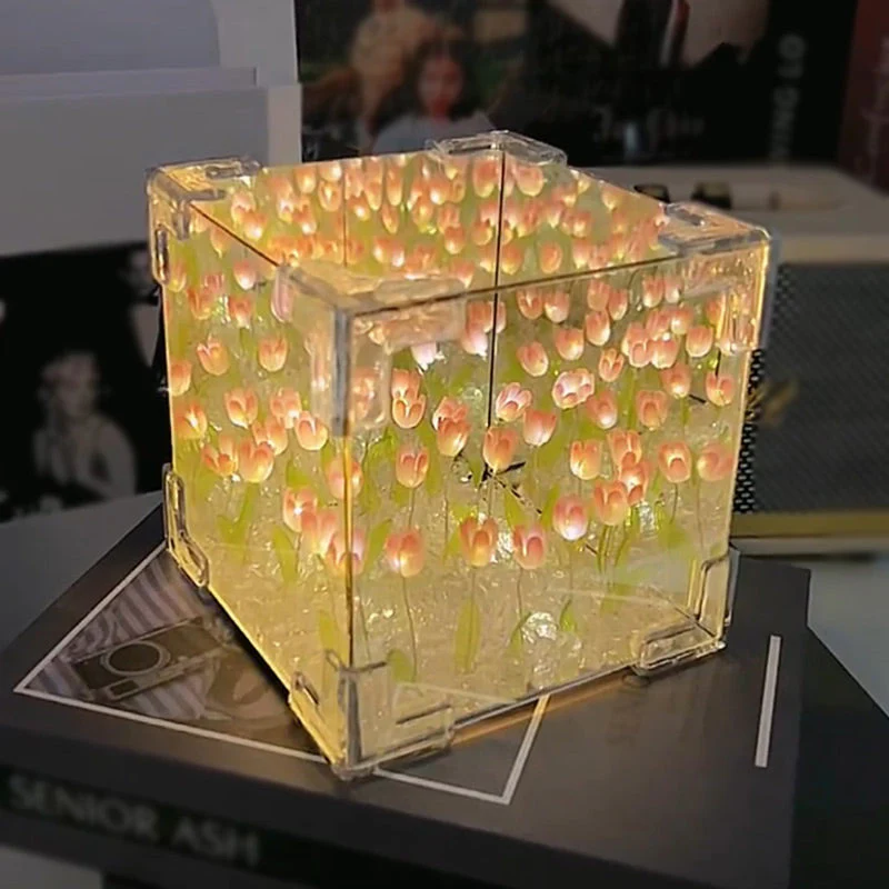 🎅Christmas Specials 50% OFF🎁🎄Magic Cube DIY Tulip Mirror Light - Image 5