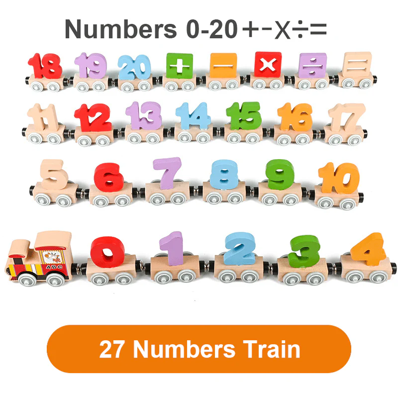 🔥Numbers And Letters Magnetic Train Puzzle Wooden Toy Car - Image 13