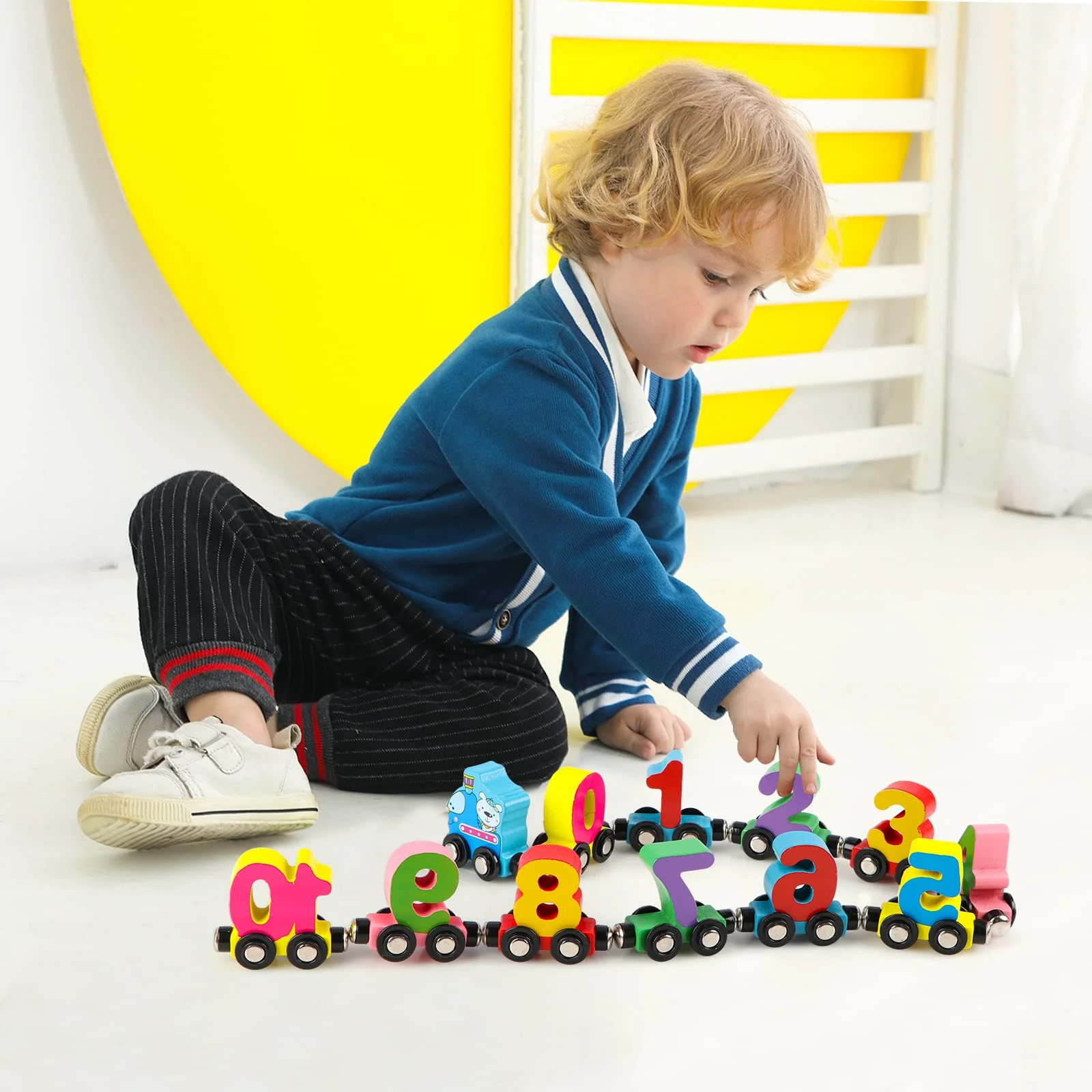 🔥Numbers And Letters Magnetic Train Puzzle Wooden Toy Car - Image 2