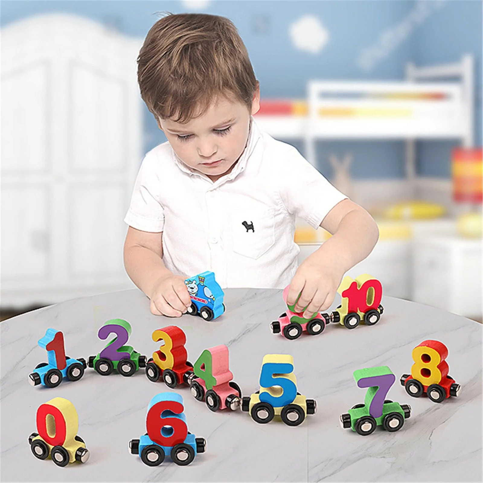 🔥Numbers And Letters Magnetic Train Puzzle Wooden Toy Car - Image 6