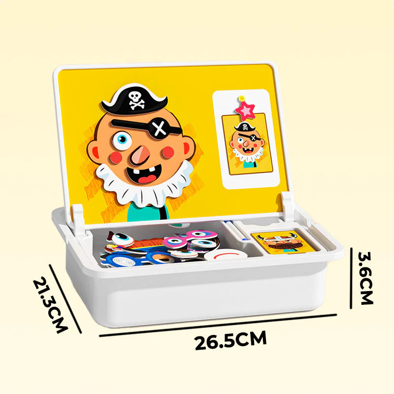 Magnetic puzzle box for children with game and drawing board - Image 9