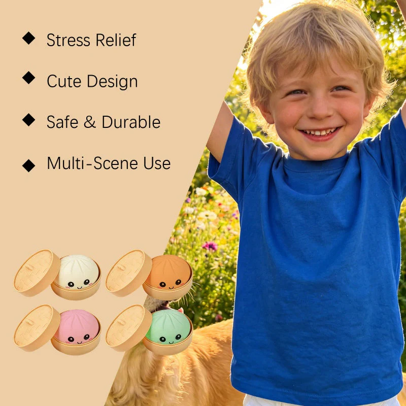 Cute Dumpling Squeeze Toy with Steamer - Image 5