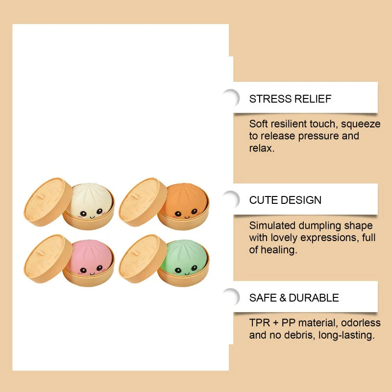 Cute Dumpling Squeeze Toy with Steamer - Image 7