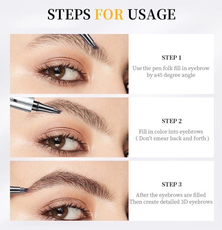 🔥Buy 1 Get 1 Free🔥-3D Waterproof Microblading Eyebrow Pen 4 Fork Tip Tattoo Pencil - Image 5
