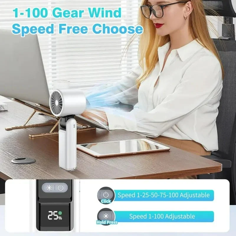 🌞Summer Hot Sale 50% OFF🧊 Multifunction Portable Handheld Turbo Ice-Cooling Fan | AC-Like Gel Pad Tech, 5 Gears - Image 6