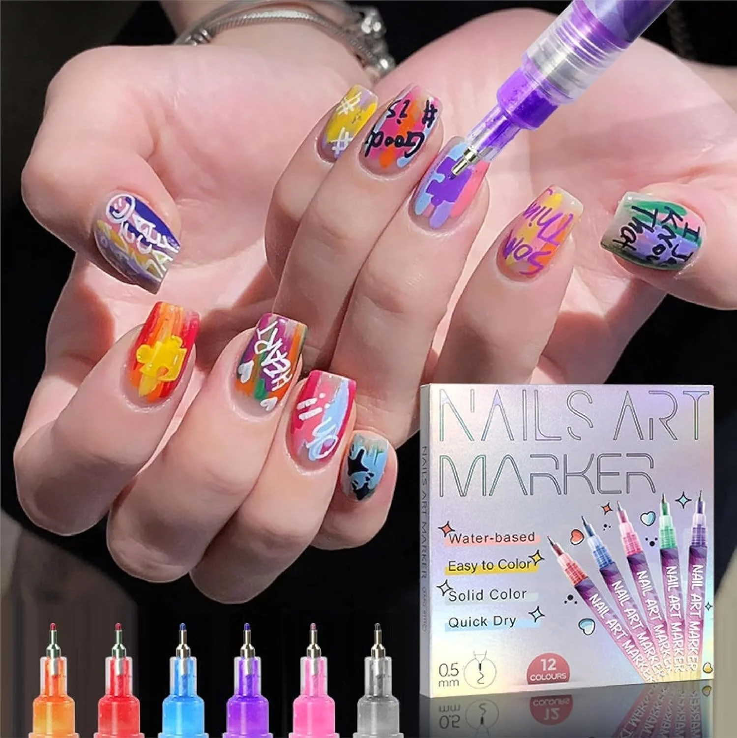 🎁Hot Sale 50% OFF⏳🎨12 Colors Nail Art Pens Set - Image 7