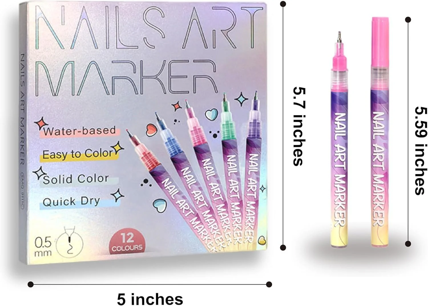 🎁LAST WEEK SPECIAL PRICE £9.99!!⏳12 Colors Nail Art Pens Set🎨💅 - Image 8