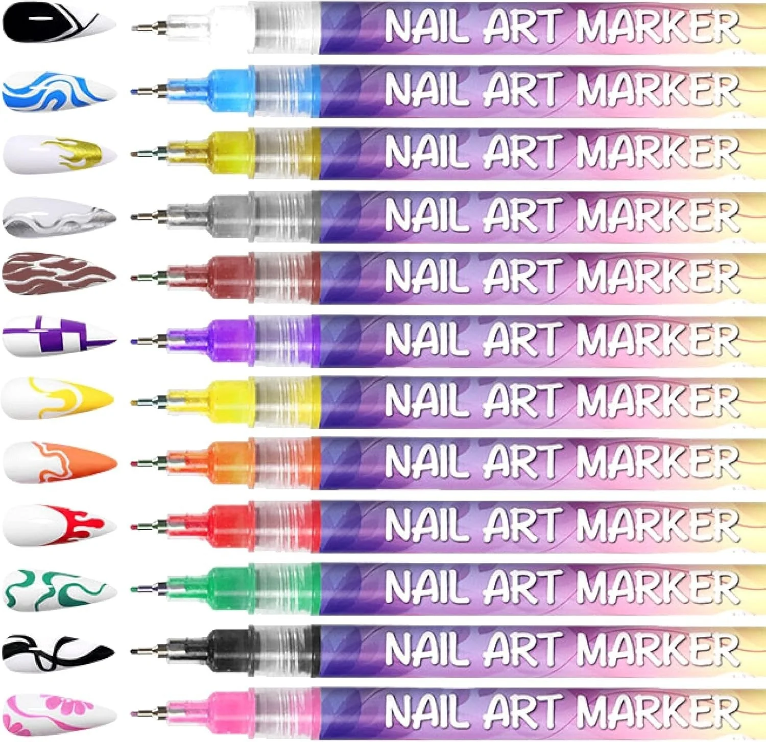 🎁Hot Sale 50% OFF⏳🎨12 Colours Nail Art Pens Set - Image 6