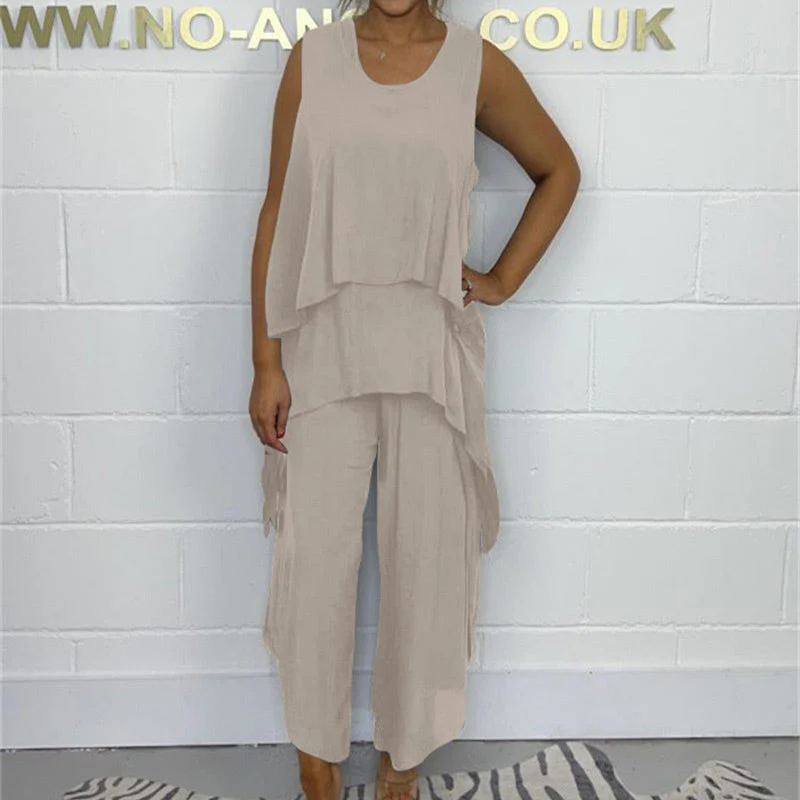 🔥LAST DAY SALE 49% OFF🔥Casual Sleeveless Loose Top and Pants Suit - Image 13