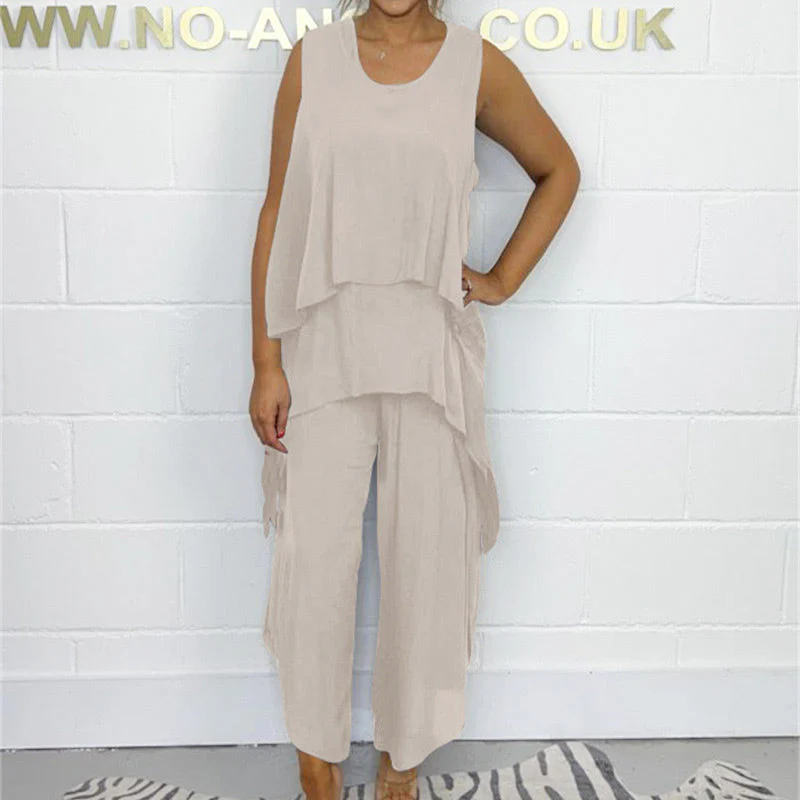 🔥LAST DAY SALE 49% OFF🔥Casual Sleeveless Loose Top and Pants Suit - Image 6