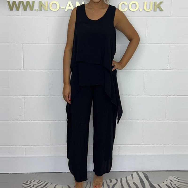 🔥LAST DAY SALE 49% OFF🔥Casual Sleeveless Loose Top and Pants Suit - Image 9