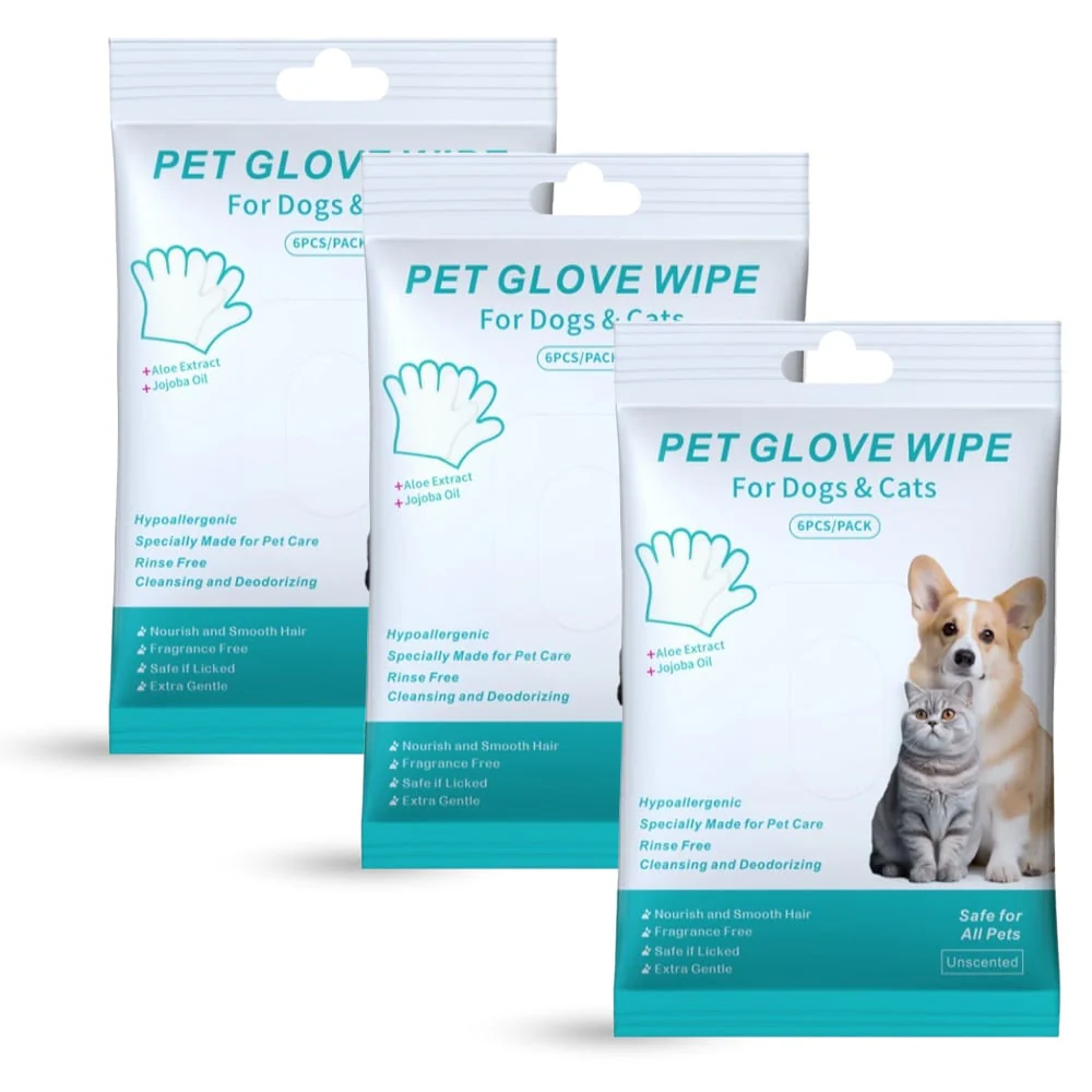 🔥LAST DAY 49% OFF - Rinse-Free Dog Shampoo Mitts – Hypoallergenic Pet Bath Wipes, 6 Packs - Image 7