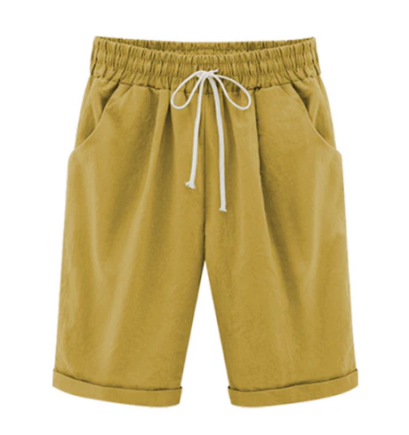 🔥Summer Hot Sales - 49% OFF🔥Plus Size Solid Color Elastic Waist Loose Cropped Shorts - Image 14